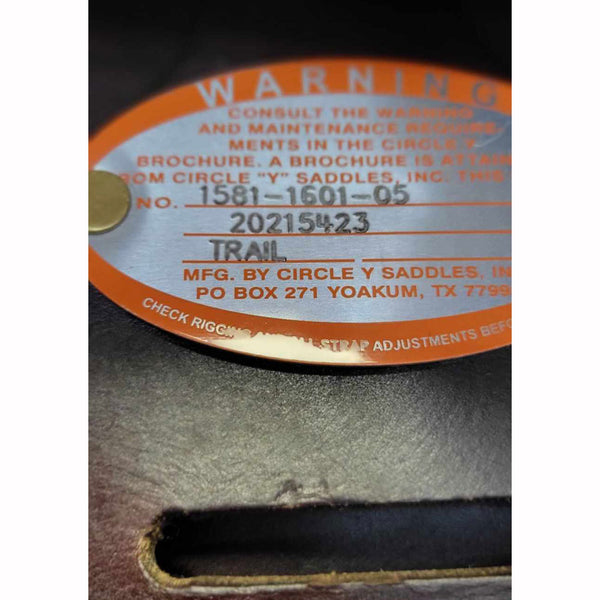 Used 1581 Circle Y Alabama Trailgaiter Saddle 16 Inch Wide Flex Tree
