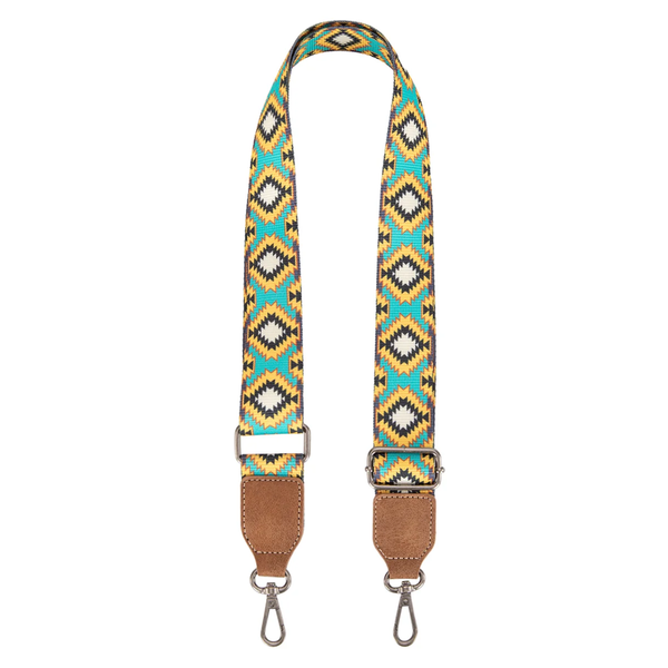 WG221-8360GN Wrangler Aztec Distressed Print Dual Sided Print Crossbody - Green