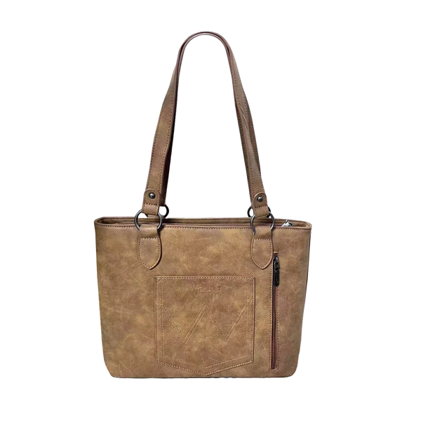 WRS-1017 Wrangler Concealed Carry Shoulder Bag Tote - Light Brown