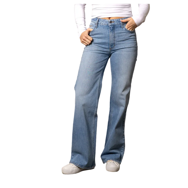 Kimes Ranch Women's Zoey High Rise Wide Leg Stovepipe Fit Jeans - Light Wash