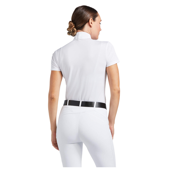 10008992 Ariat Women's Aptos Short Sleeve Show Shirt - White