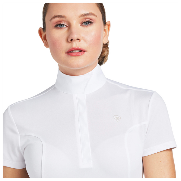 10008992 Ariat Women's Aptos Short Sleeve Show Shirt - White