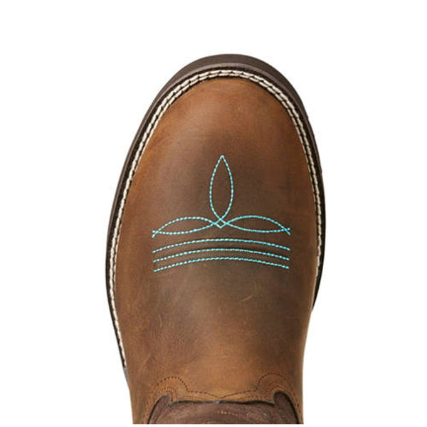 10021457 Ariat Women's Delilah Round Toe Western Boot - Distressed Brown