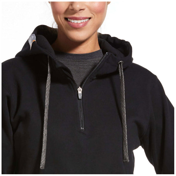 10032914 Ariat Women's Rebar Skill Set 1/2 Zip Hoodie - Black