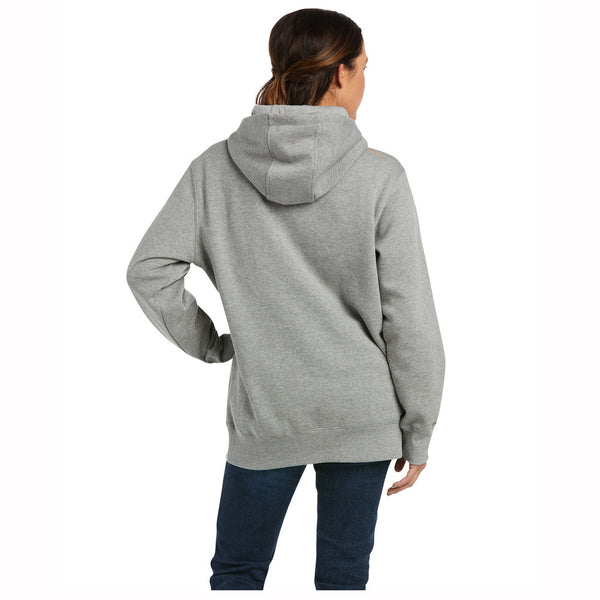 10037619 Ariat Woman's Rebar Graphic Hoodie Sweatshirt - Heather Grey