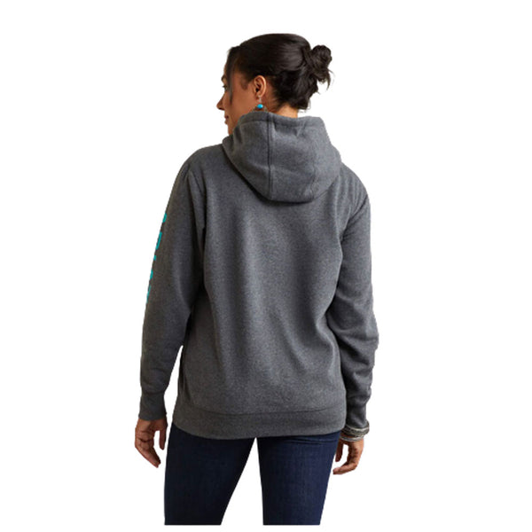 10040811 Ariat Women's Logo Hoodie - Charcoal Heather