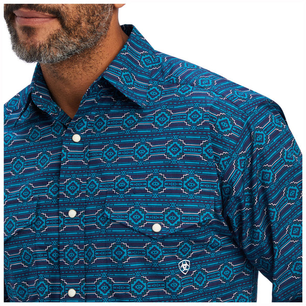 10041764 Ariat Men's Braylen Classic Long Sleeve Snap Western Shirt - Estate Blue