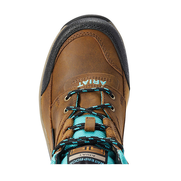10042538 Ariat Women's Terrain H2O Shoe Lace Up Boot- Weathered Brown & Turquoise
