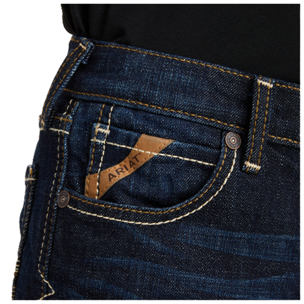 10043179 Ariat Boys' B5 Trevor Straight Leg Jean - Mineral Blue