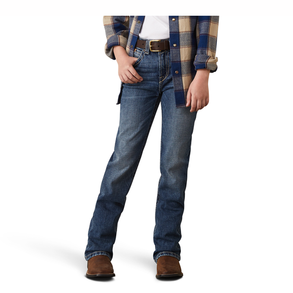 10044382 Ariat Boys Greysill Relaxed Fit Bootcut Jean - Nelson