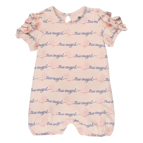 112329295 Wrangler Baby Girl Short Sleeve TRUE COWGIRL Bodysuit - Pink