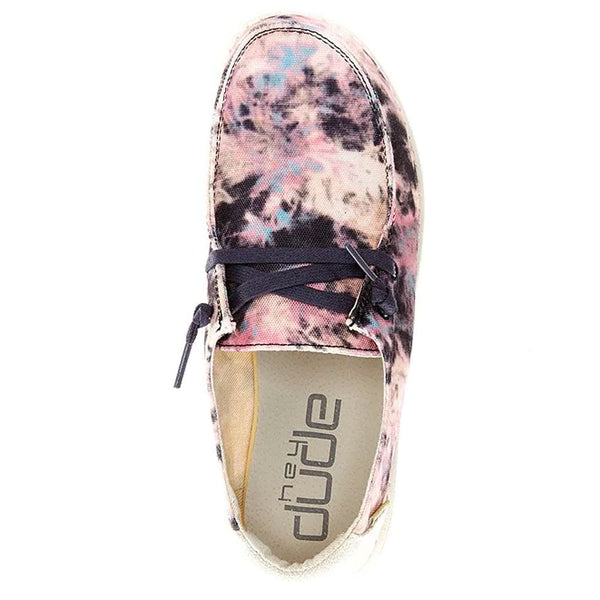 Hey Dude Women's Wendy Tie Dye Navy Pink