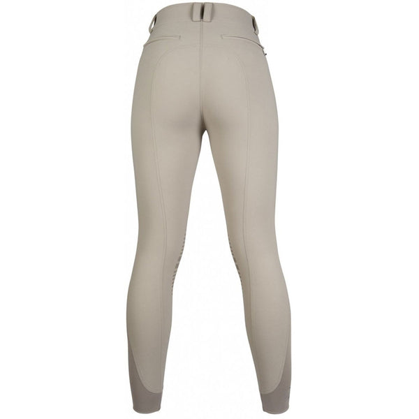 12806 HKM Women's Riding Breeches Silicone Knee Patch Dark Nature Tan
