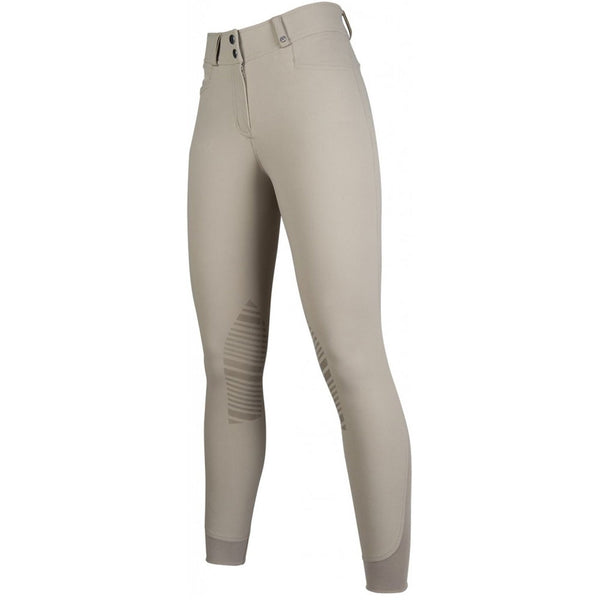 12806 HKM Women's Riding Breeches Silicone Knee Patch Dark Nature Tan