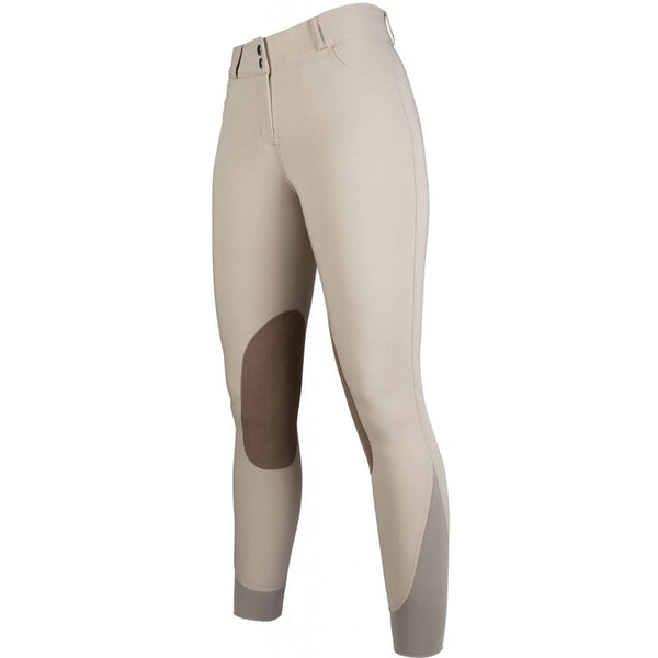 12808 HKM Riding Breeches Silicone Knee Patch Dark Nature Tan