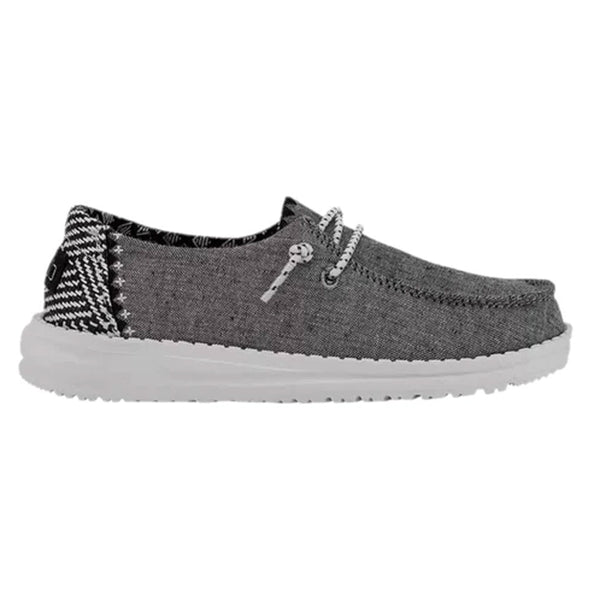 130124203 Hey Dude Youth Shoe Wendy Chambray Onyx