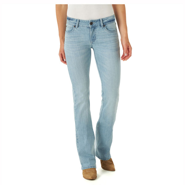 2315026 Wrangler Women's Mae Mid Rise Boot Cut Jean - Light Wash