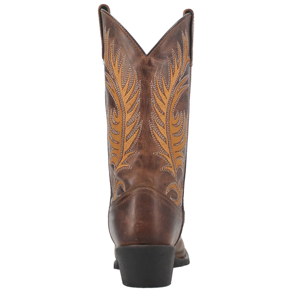 51173 Laredo Ladies Feather Love Leather Boot- Tan with Feather Embroidery