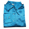 70085TURQ Royal Highness Poly Satin Show Shirt with Concealed Zippered & Faux Button Placket
