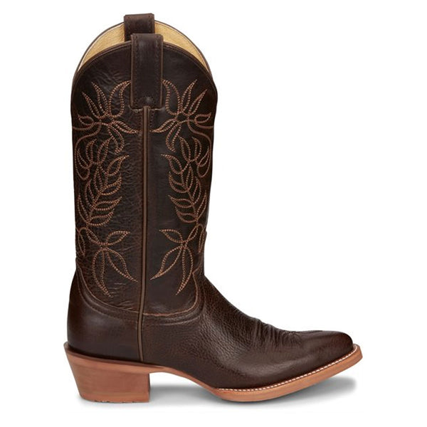 CJ4000 Justin Women's Rosey Espresso Cowhide Cowboy Boot