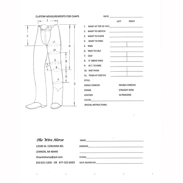 Wire Horse Rough Out Leather Custom Chaps
