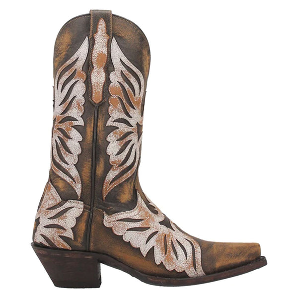 DP4359 Dan Post Women's Ndulgence Snip Toe Brown Leather Western Cowboy Boots