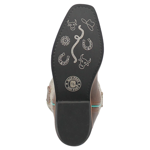 DPC3908 Dan Post Rumi Brown Leather Youth Boot w/Rainbow Splatter Hide