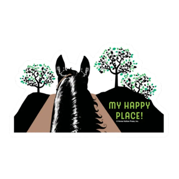 My Happy Place Horse Magnet in Black