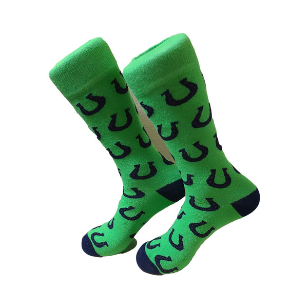 Lucky Horseshoe Crew Socks from Leon James ---Made in USA