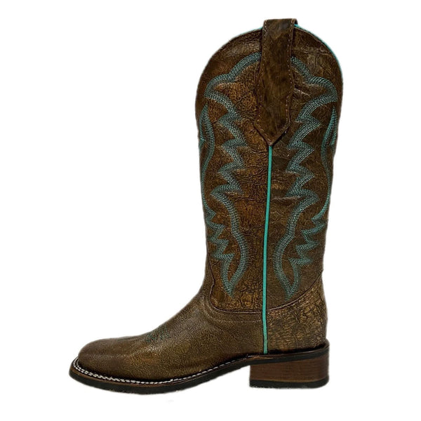 L5722 Circle G by Corral Women's Peanut Embroidery Wide Square Toe Western Boots