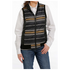 MAV9887001 Cinch Women's Quilted Reversible Vest- Black with Stripes