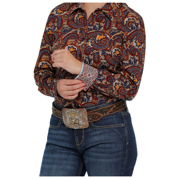 MSW9164189 Cinch Women's Long Sleeve Button Shirt - Multi-Colored Paisley