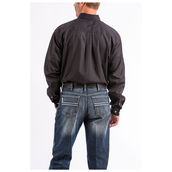 MT10320083 Cinch Men's Western Solid Long Sleeve Shirt - Black