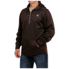 MWK1240002 Cinch Men's Pullover 1/2 Zip Hoodie - Brown