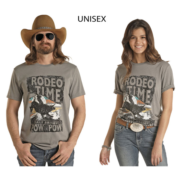 P9-2618 Rock & Roll Men's Dale Brisby Grey Short Sleeve Rode Time Graphic Tee