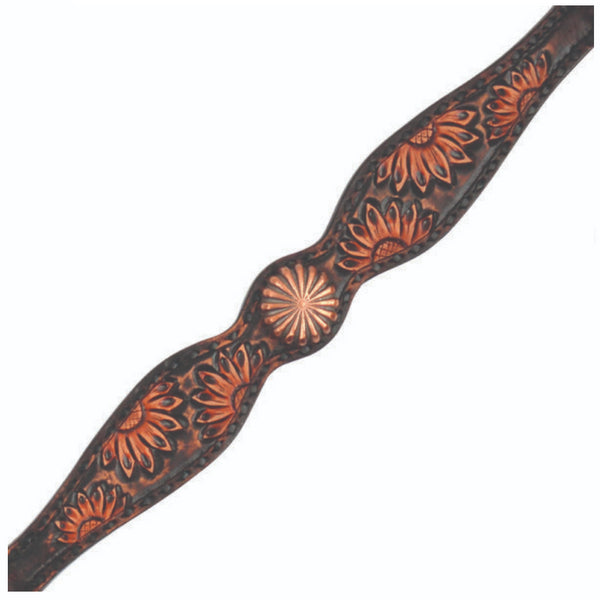 X4110-1001 Circle Y Vintage Sunflower Tooled Breast Collar