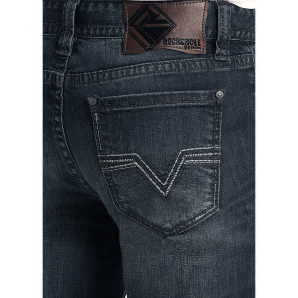 M0D3383 Rock & Roll Denim Men's Double Barrel Reflex Fit Bootcut Stretch Jeans