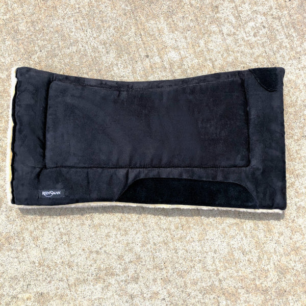 24670 Reinsman Black Contoured Square Pad Microsuede With Fleece