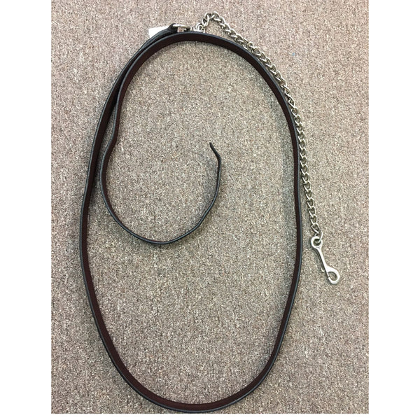 1171 Kathy's 1 Inch Leather Show Lead with Chain - Dark Oil