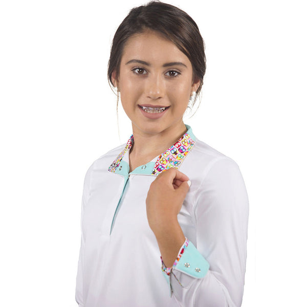 R680J-J RJ Classics Rebecca Jr Girl's English Show Shirt With Owl Print