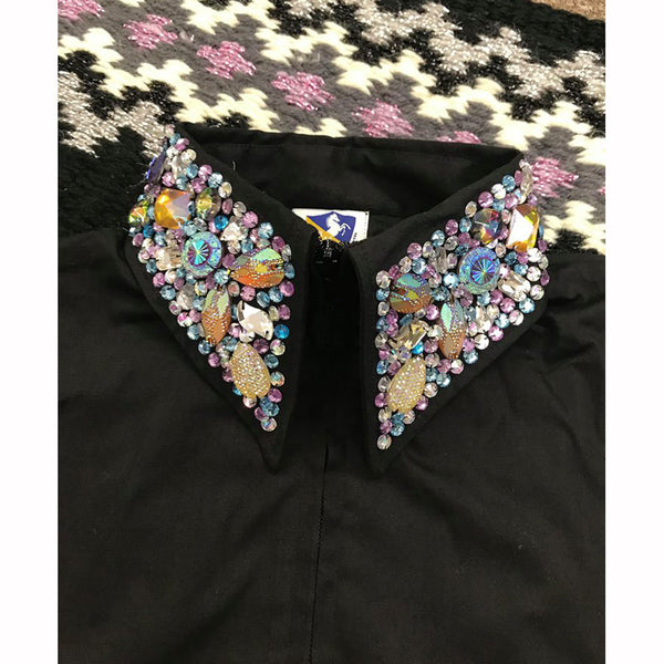 68282 Royal Highness Ladies Zip Front Show Shirt with Studded Collar