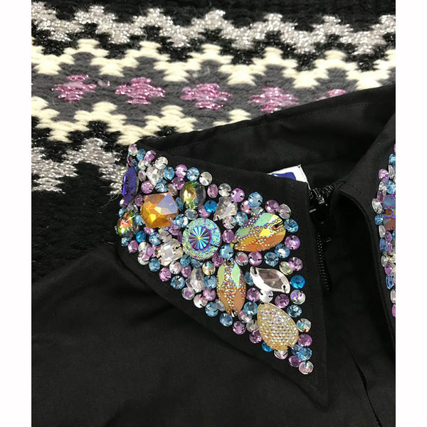 68282 Royal Highness Ladies Zip Front Show Shirt with Studded Collar