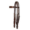 0261-1101 Circle Y Scalloped Classic Floral Leather Browband Headstall - Walnut