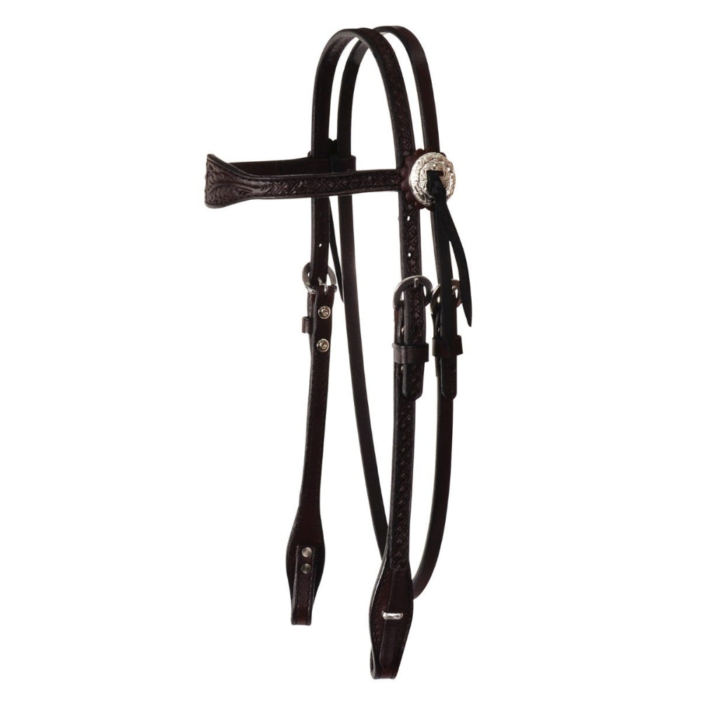 0269-1101 Circle Y Julie Goodnight Leaf Browband Headstall - Walnut