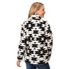 03-098-0250-6195 Roper Women's Polar Fleece 1/4 Zip Pullover - Black & White Aztec