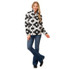 03-098-0250-6195 Roper Women's Polar Fleece 1/4 Zip Pullover - Black & White Aztec
