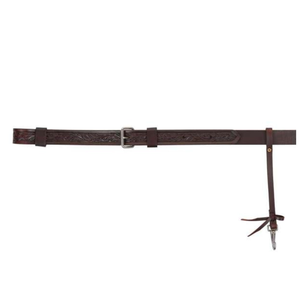 0808-0001 Circle Y Floral Tooled Flank Cinch 1 1/2 Inch - Walnut