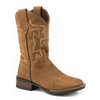 09-018-0911-1200 Roper Children's Crazy Horse Brown Square Toe Cowboy Boots