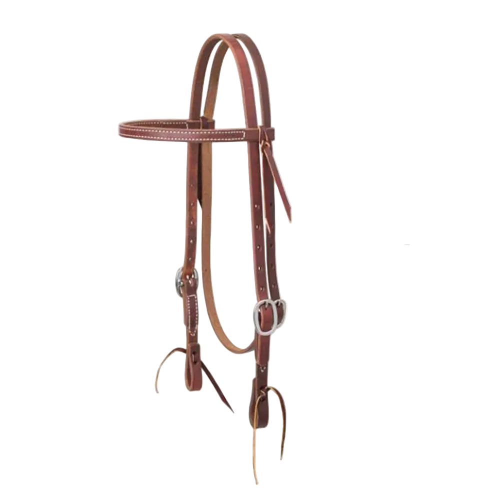 10-0514 Weaver Working Tack 5/8" Single-Ply Straight Browband Headstall with Tie Ends