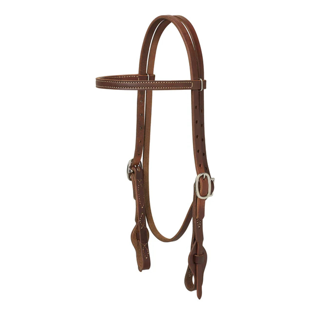 10-0518 Weaver Working Tack Quick Change Single-Ply Browband Headstall, Leather Tab Ends